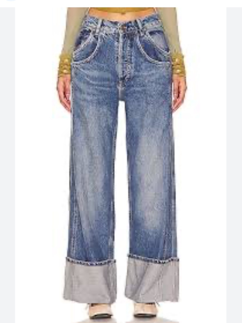 We the Free Final Countdown x Revolve Mid-rise Cuff Light Blue Denim Jeans - Picture 2 of 7